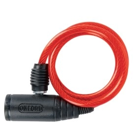 Cablu antifurt Oxford Bumper, 600mm x 6mm, rosu