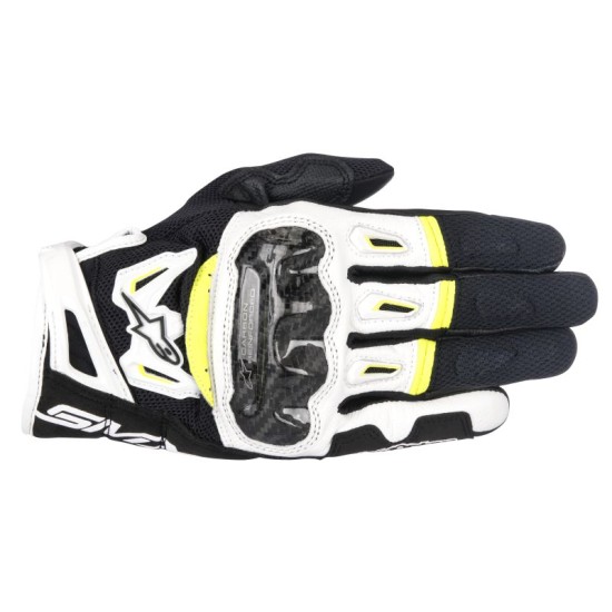 Manusi touring moto Alpinestars Smx-2 Air Carbon V2, negru/fluo/alb, marime S