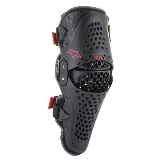 Protectie genunchi cross/enduro Alpinestars Mx SX-1 V2, negru/rosu, marime S-M