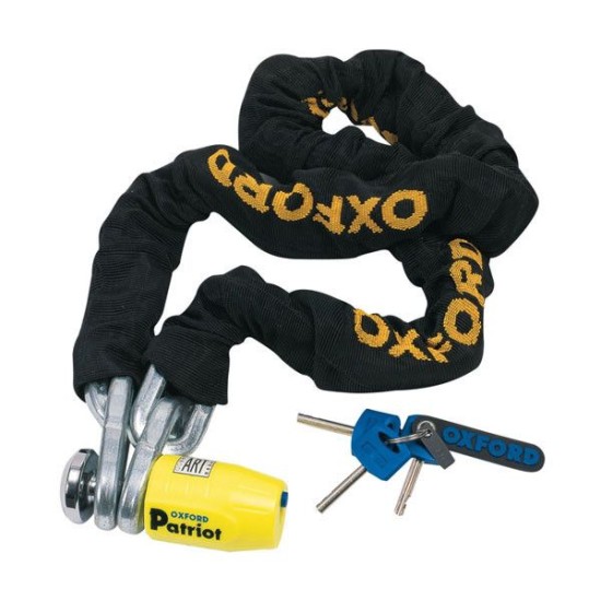 Lant antifurt Oxford Patriot Chain & Padlock, lungime 1.5m, grosime 12mm