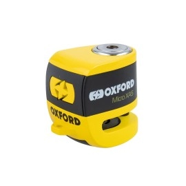 Antifurt moto/blocator disc cu alarma Oxford Quartz XA5, galben/negru
