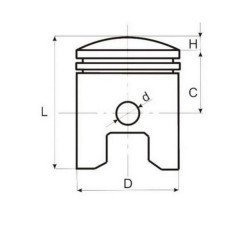 Kit piston Yamaha YBR 125, 54.00mm, bolt 15mm