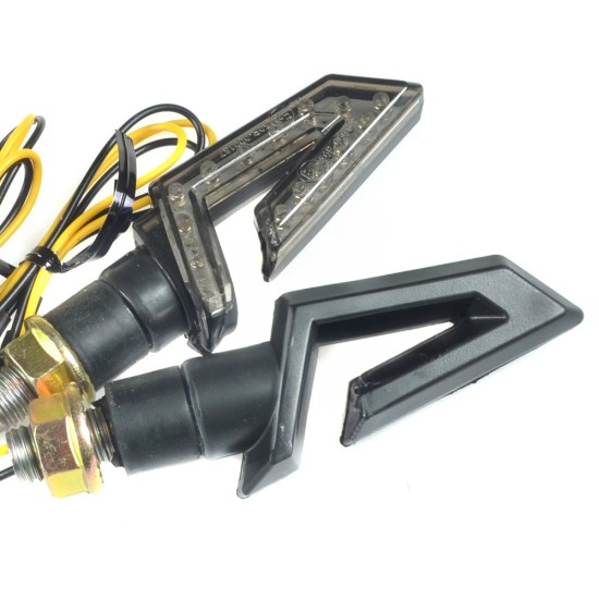 Set mini semnalizari moto cu LED Arrow Smoke