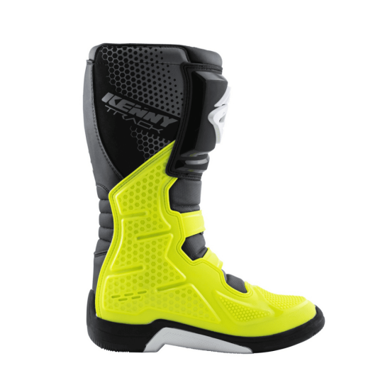 Cizme cross/atv Kenny Racing Track alb/negru/galben fluo marime 42