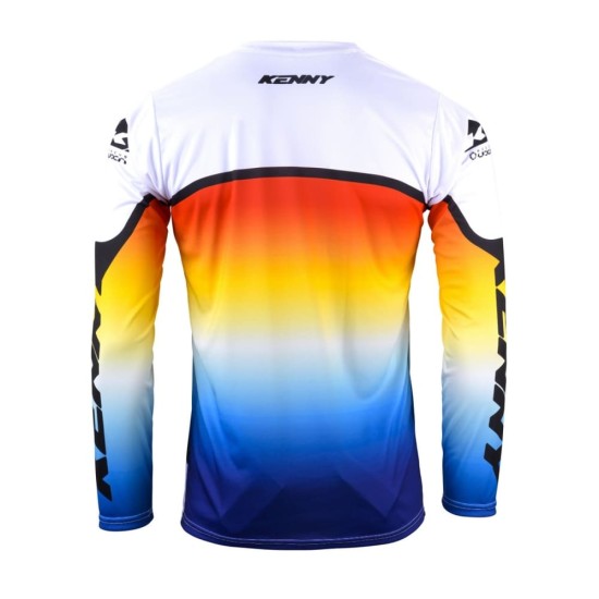 Tricou cross/enduro Ufo Track Focus alb/albastru/rosu marime S