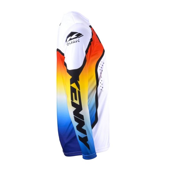 Tricou cross/enduro Ufo Track Focus alb/albastru/rosu marime S
