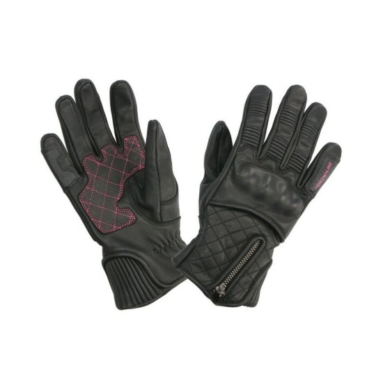 Manusi moto dame piele Adrenaline Orchid, negru/roz, marime S