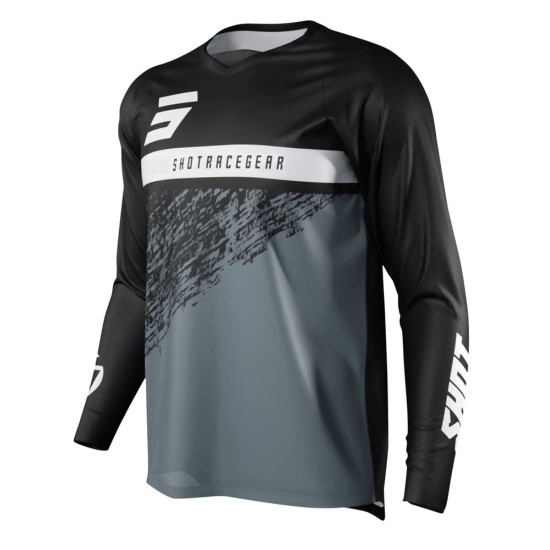 Tricou cross/enduro Shot Racing Devo Roll negru/gri/alb marime XL