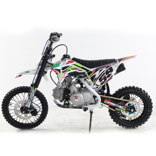 Motocicleta cross 125cc NCX CRX 4T benzina 14/12" negru/verde/roz