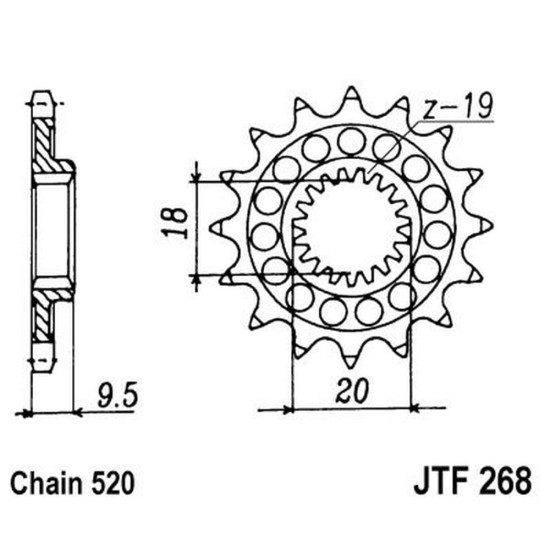 Pinion fata JT 520 13 dinti
