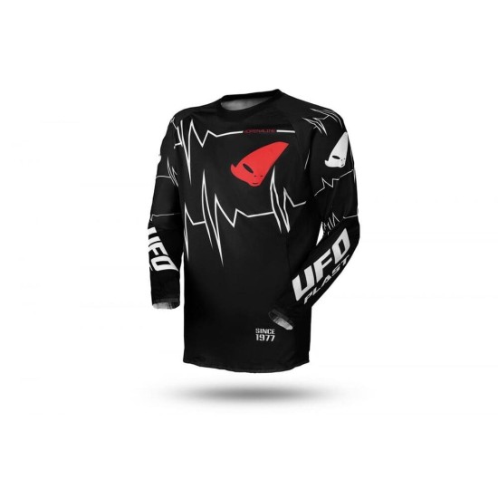 Tricou cross/enduro Ufo Slim Adrenaline negru/portocaliu fluo marime M