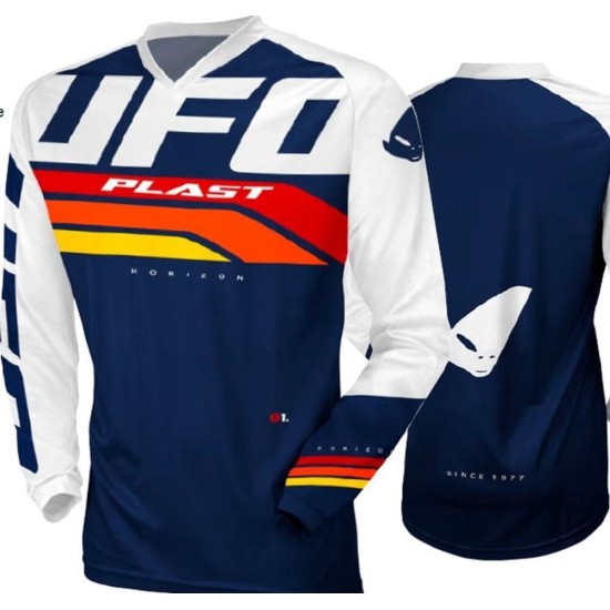 Tricou cross/enduro Ufo Horizon albastru/alb marime 3XL