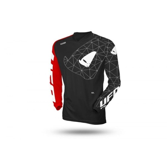 Tricou cross/enduro Ufo Tecno negru/rosu marime XL