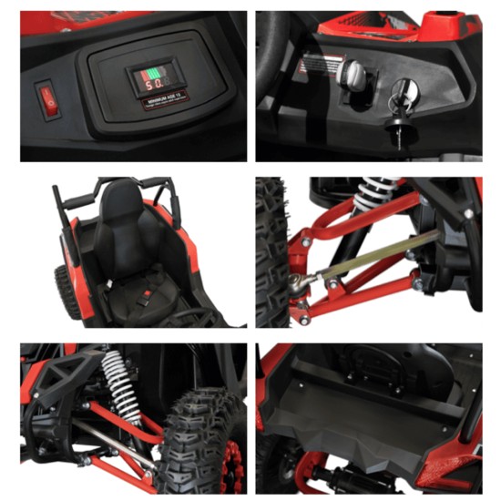 Buggy electric copii Eco Mini UTV 1200W 48V rosu