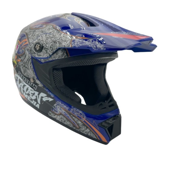 Casca cross/atv copii Mejia albastru/gri marime S