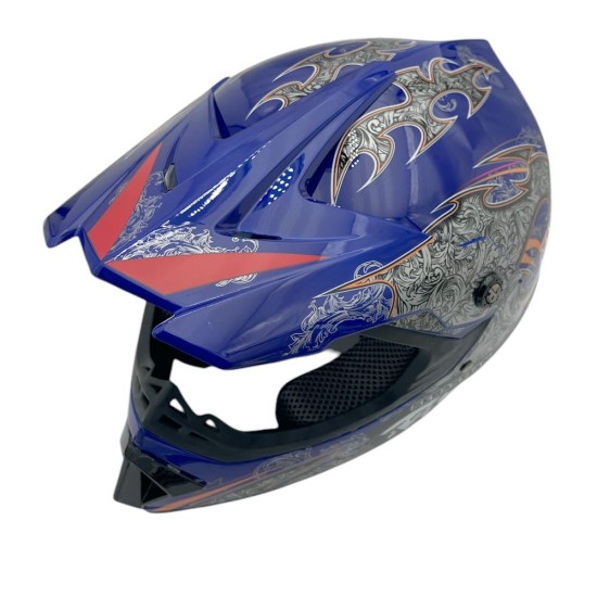 Casca cross/atv copii Mejia albastru/gri marime S