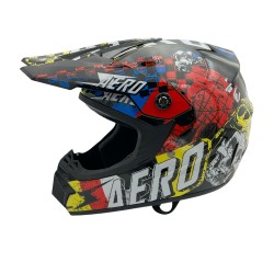 Casca cross/atv copii Mejia Skeleton negru/rosu/galben marime XL