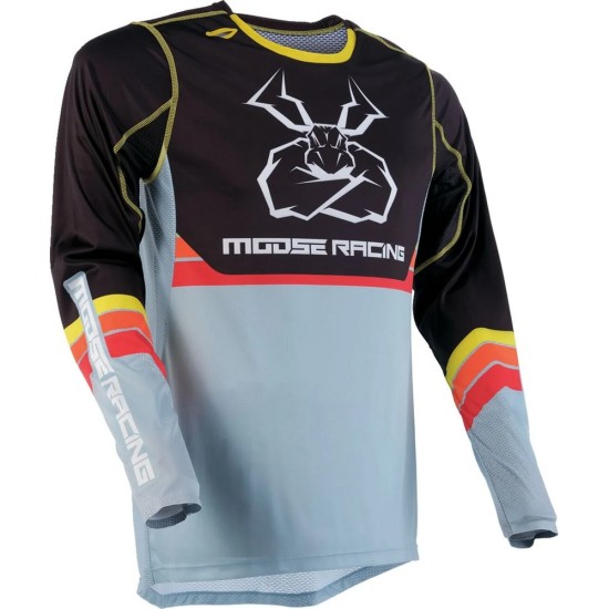 Tricou cross/enduro Moose Racing Agroid negru/gri/galben marime L
