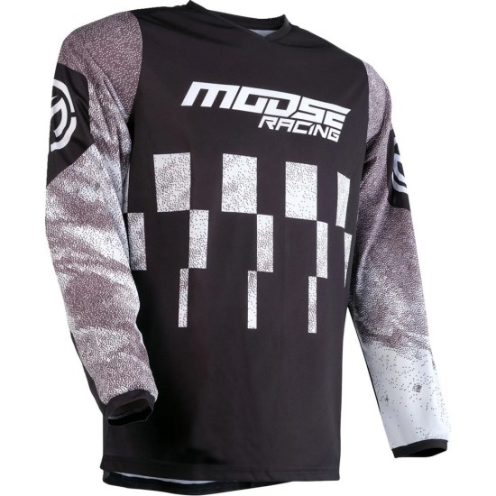 Tricou cross/enduro Moose Racing Qualifier negru/alb marime S