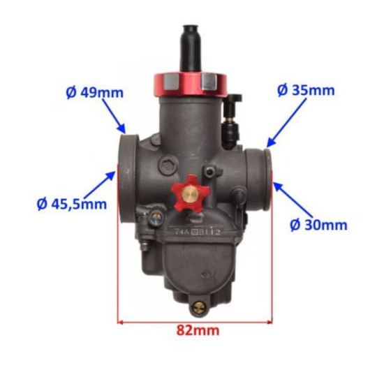 Carburator 150-350cc Nibbi Tuning 30mm, clapeta 29.7mm
