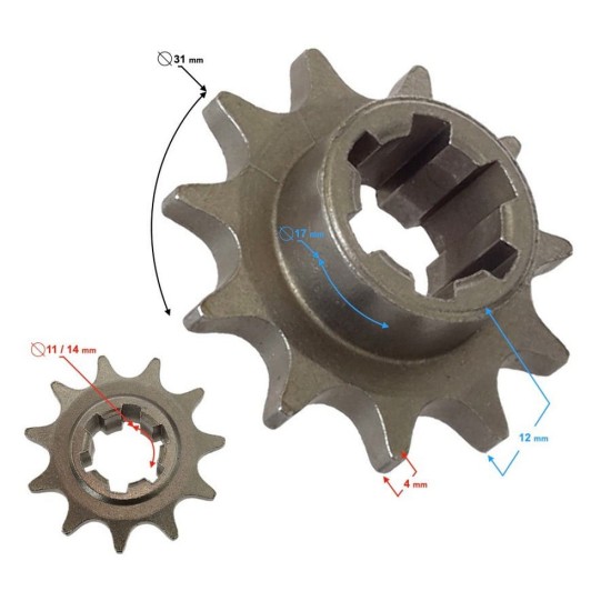 Pinion fata mini atv 11 dinti 25H