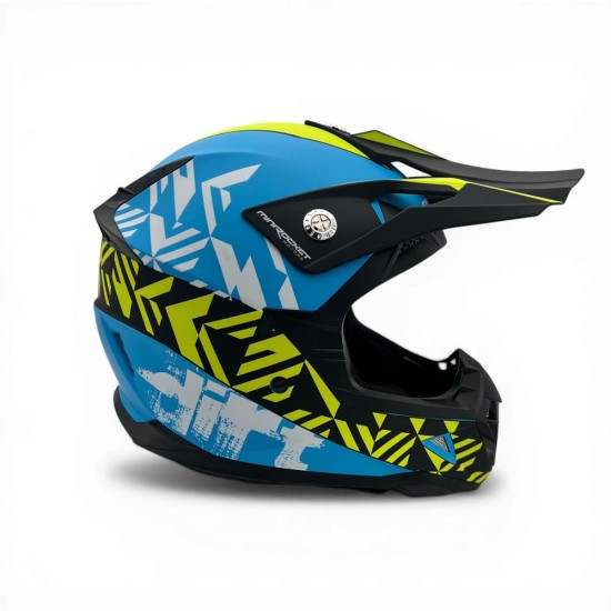 Casca cross/atv copii MiniRocket galben/albastru marime YS