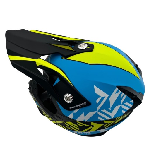 Casca cross/atv copii MiniRocket galben/albastru marime YS