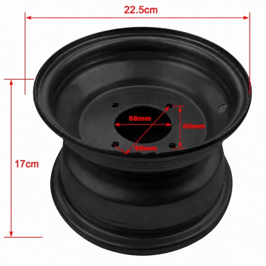 Janta fata atv 8 inch 4 prezoane negru
