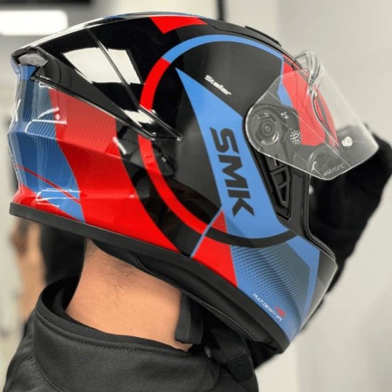 Casca SMK Stellar Faro albastru/gri/rosu marime 2XL