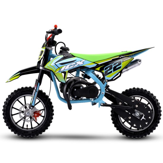 Motocicleta cross copii NCX Vyper Evo Race Pro 10/10 verde/albastru deschis