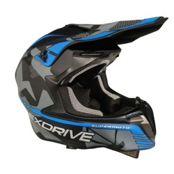 Casca cross/atv Exdrive negru/albastru marime XL