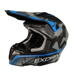 Casca cross/atv Exdrive negru/albastru marime XS