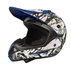 Casca cross/atv copii Rival Store alb/albastru marime S