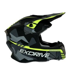 Casca cross/atv Exdrive negru/galben fluo marime XL