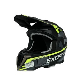 Casca cross/atv Exdrive negru/galben fluo marime XL