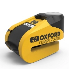 Antifurt moto/blocator disc cu alarma Oxford Quartz XA10, galben/negru