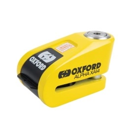 Antifurt moto/blocator disc cu alarma Oxford Alpha XA14, galben/negru