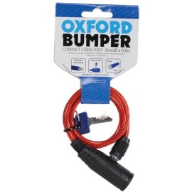 Cablu antifurt Oxford Bumper, 600mm x 6mm, rosu