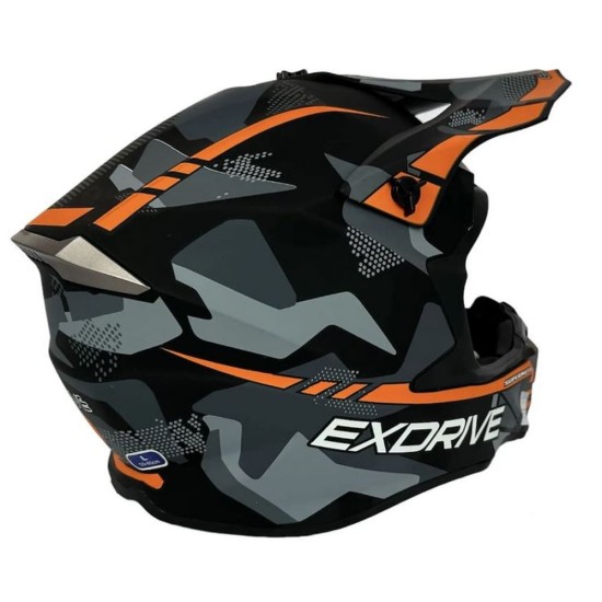 Casca cross/atv Exdrive negru/portocaliu marime 2XL