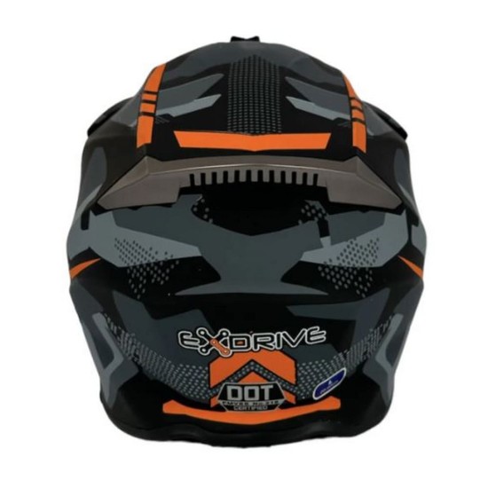 Casca cross/atv Exdrive negru/portocaliu marime 2XL