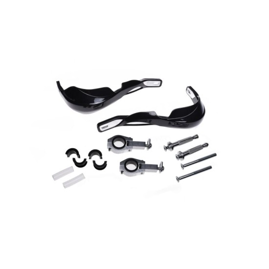 Handguard cross-enduro cu insertie aluminiu, negru