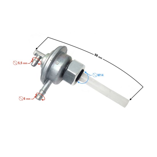 Robinet-vacum benzina scuter GY6 50ccm, F2, filet M14