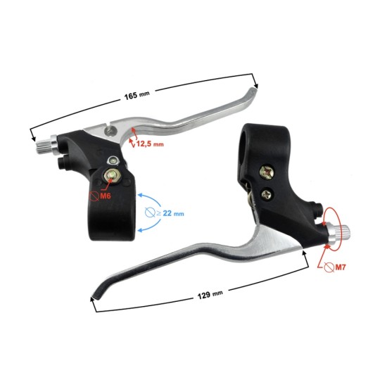 Set manete frana stanga-dreapta Pocket Bike