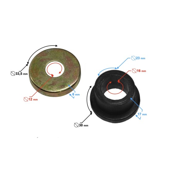 Bucsa-saiba fuzeta atv 110-125cc 16mm, plastic