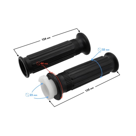 Set mansoane acceleratie scuter-moped, 135mm, negru