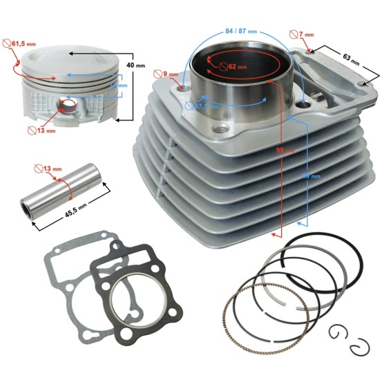 Set motor CG150 4T 162 FMI, bolt 13mm