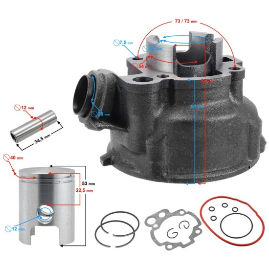 Set motor AM6 50cc 40mm