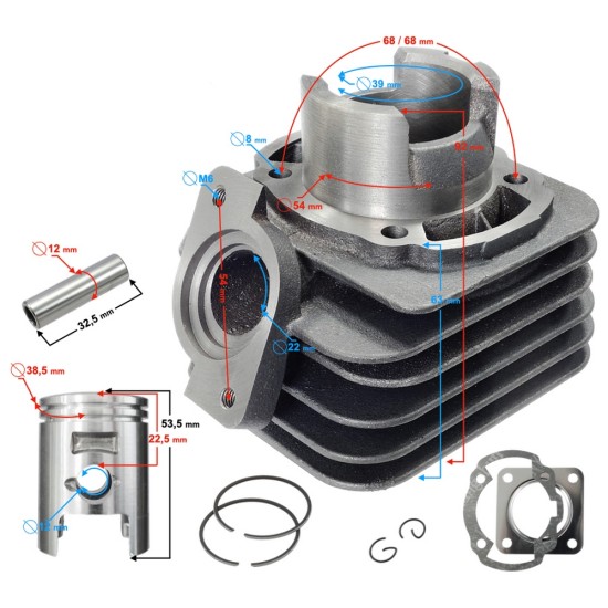 Set motor scuter Honda Dio 50cc, 39.0mm
