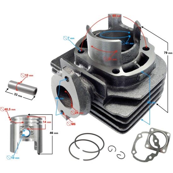 Set motor scuter Suzuki Katana 50cc, 41.00mm