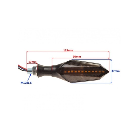 Set semnalizari universale cu led, F2, negru